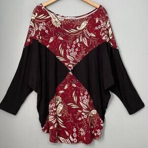 a.gain USA Womens Oversized 2XL Dolman Sleeve Slouchy Top Boho Jersey Knit Shirt
